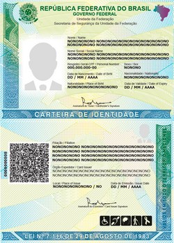 Model of the Brazilian identity card, as of 2023