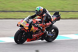 Brad Binder, riding a KTM RC16, at Sepang (2025)