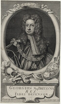 George in 1718, by George Vertue, after Godfrey Kneller