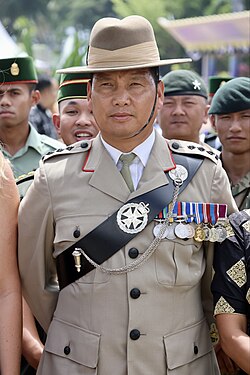 A Royal Gurkha Rifles captain in ceremonial dress, 2023