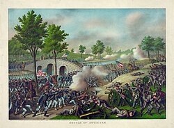 The Battle of Antietam in 1862, one of the bloodiest battles of the American Civil War, with nearly 23,000 casualties