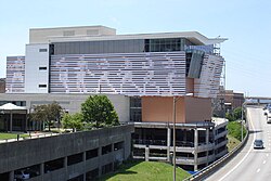 The Muhammad Ali Center, alongside Interstate 64 on Louisville, Kentucky's riverfront
