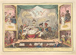 Twelfth Night by George Cruikshank, a contemporary caricature of the leading figures at the congress