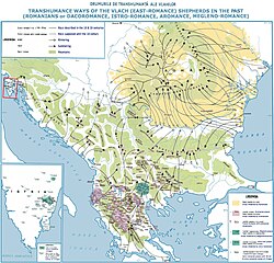 Transhumance ways of the Romance-speaking Vlach shepherds in the past