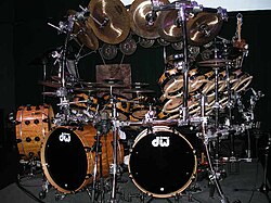 A very large kit played by Terry Bozzio.