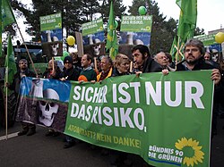 Anti-nuclear protest near nuclear waste disposal centre at Gorleben in northern Germany