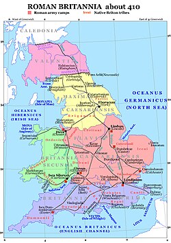 One possible arrangement of the late Roman provinces, with Valentia between the walls