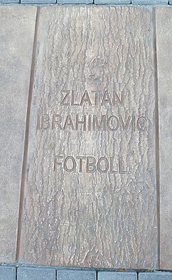 Ibrahimović inscription on the Walk of Fame in his hometown Malmö