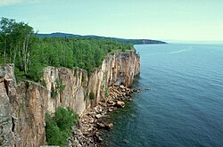 Cliffs at Palisade Head on Lake Superior in Minnesota near Silver Bay.