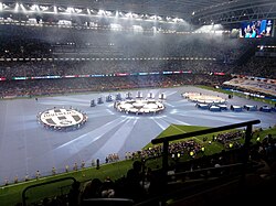 Pre-match display at the 2017 Champions League final between Real Madrid and Juventus