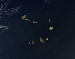 A satellite photo of the Cape Verde islands, 2010