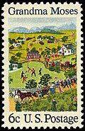 Grandma Moses on a 1969 stamp