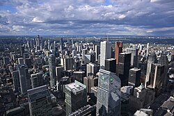 Toronto's Financial District serves as the centre for Canada's financial services.