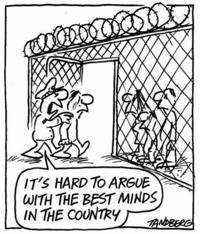 This cartoon by Ron Tandberg, published the day after the case was decided, is representative of the shock with which many commentators greeted the decision, and illustrates the way in which the court itself was criticised as much as the decision was.
