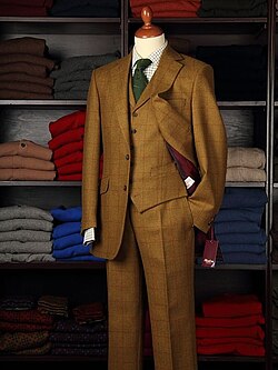 Three-piece tweed suit