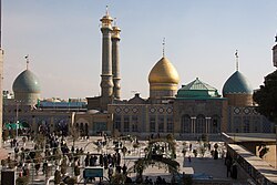 Shāh ʿAbd al-ʿAẓīm Shrine in Rey, Iran, contains the tomb of ʿAbd al-ʿAẓīm al-Ḥasanī, a descendant of Ḥasan ibn 'Alī and a companion of Muhammad al-Taqī.
