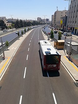 BRT bus at a stop along its route