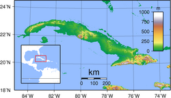 An enlargeable topographic map of Cuba