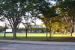 Quadrangle on an early September evening at University of Rhode Island.