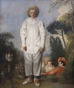 Painting of Pierrot, the object of Schoenberg's atonal suite Pierrot Lunaire, painted by Antoine Watteau
