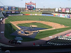 Coca-Cola Park in Allentown, Pennsylvania, home of the Lehigh Valley IronPigs, the Triple-A affiliate of the Philadelphia Phillies, in April 2009