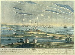 The bombardment of Fort McHenry in the Battle of Baltimore, which inspired "The Star-Spangled Banner"