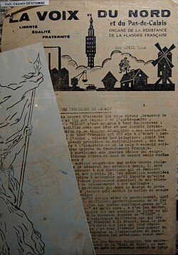 The edition of 1 April 1942 at the Resistance Museum of Bondues [fr]