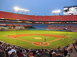 The stadium during a Florida Marlins game against the Arizona Diamondbacks in June 2008