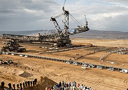 The giant bucket-wheel excavators in the German Rhineland coal mines are among the world's biggest land vehicles.