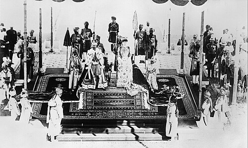 The King-Emperor and Queen-Empress at the Delhi Durbar, 1911