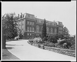 The first Department of Agriculture Building on the National Mall around 1895