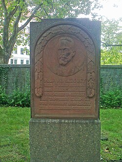 Relief of Caspar René Gregory in Leipzig on Naunhofer Straße