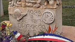 Tribute to 58 French paratroopers of the 1st and 9th RCP who died for France in the 'Drakkar' building in Beirut on October 23, 1983.