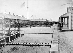 The 26th U.S. Colored Volunteer Infantry of the U.S. Colored Troops at Camp William Penn in present-day Cheltenham Township, Pennsylvania, in 1865