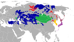 Larger language families of northeast Asia: