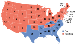 1920 electoral vote results