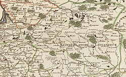 A fragment of an 18th-century map by Nicolas de Fer featuring Samogitia (Samogitie), Lithuania proper (Vraye Lithuanie) and the Belarusian territories of the Grand Duchy of Lithuania (Russie Blanche ou Lituanique)
