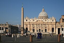 St. Peter's Square with the Vatican obelisk and St. Peter's Basilica, Vatican City