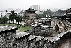 Hwaseong Fortress in Suwon. Also one of UNESCO World Heritage Sites