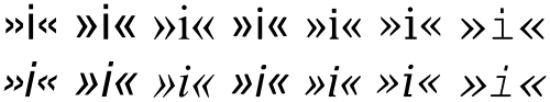 Guillemets in a Helvetica Neue, Arial, Times New Roman, Calibri, Cambria, DejaVu Serif and Courier New "regular" font with their italics counterparts