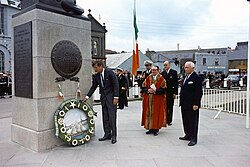 John F. Kennedy visiting the John Barry Memorial in Wexford, Ireland