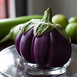 Segmented purple eggplant