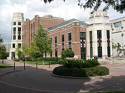 The southwest side of J. Edgar and Louise S. Monroe Library