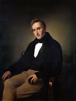 Alessandro Manzoni is famous for the novel The Betrothed (1827), ranked among the masterpieces of world literature.[36] He contributed to the nationwide use of the Italian language.[37]