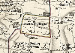 Chapman and Andre map 1777 showing Morrell Roding