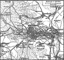 Map of Stuttgart area, 1890