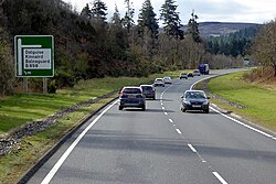 Single carriageway section north of the Jubilee Bridge, scheduled for works to start in 2025