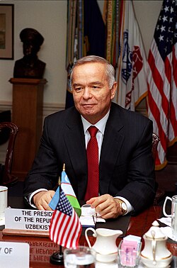 Islam Karimov (President, Uzbekistan) in the Pentagon, March 2002