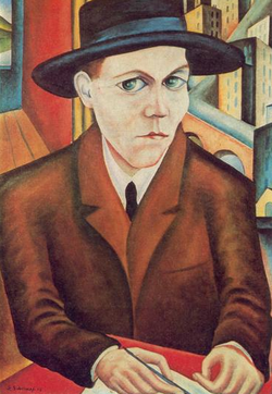 Portrait of Oskar Maria Graf by Georg Schrimpf (1927)