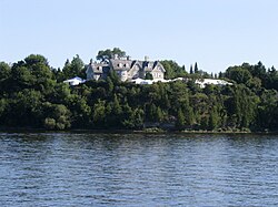 View of 24 Sussex Drive from across the Ottawa River